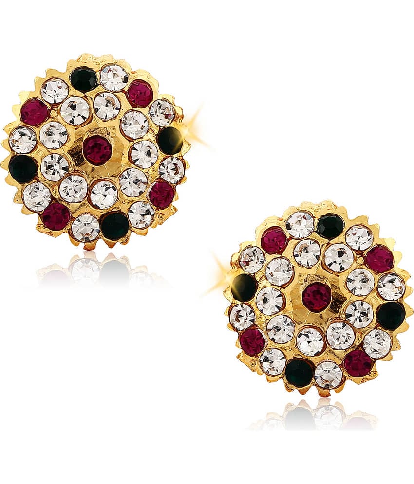 Vighnaharta South Culture American Diamond studded South Screw Back Alloy Gold and Micron Plated Stud Earring- VFJ1135ERG