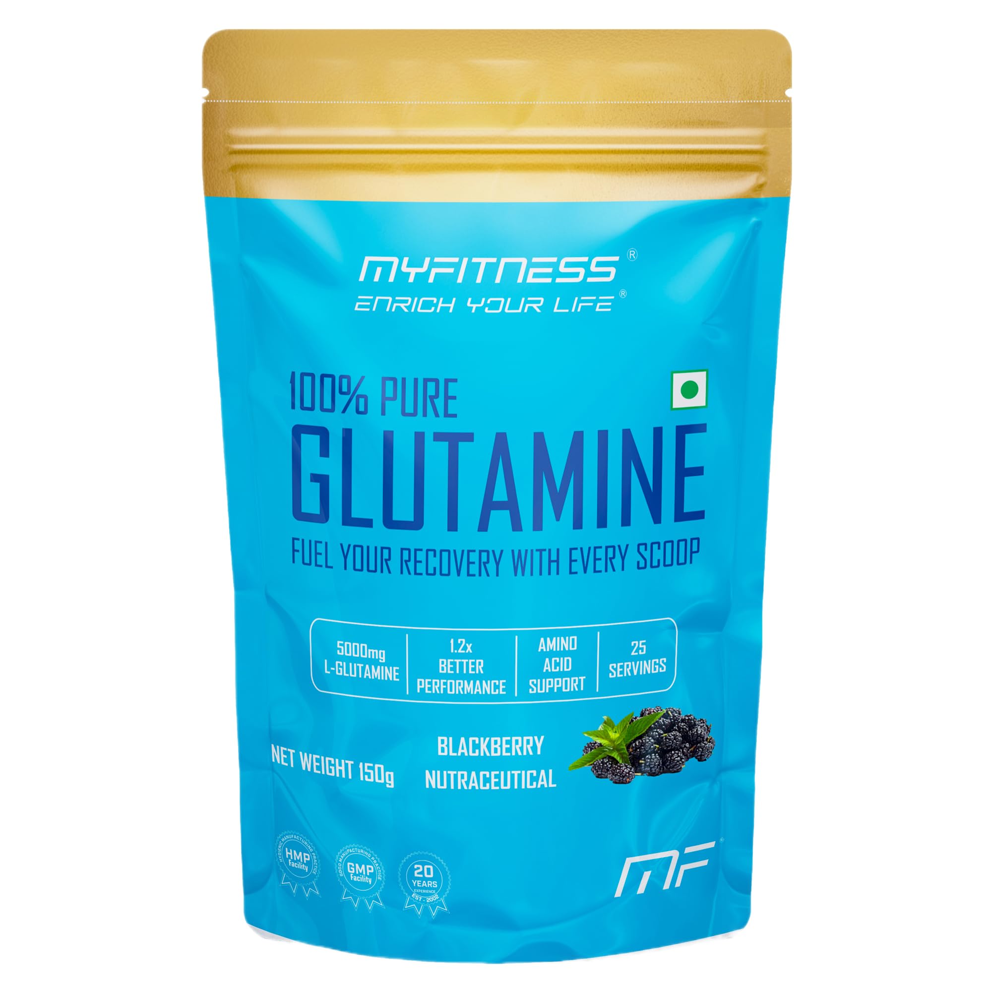 Myfitness 100% Pure Glutamine | 150g | Flavoured Glutamine Powder | 5000mg Per Serving | With Added Electrolytes