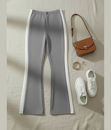 DTR FASHION Women Cotton Blend Korean Trousers ( Grey )