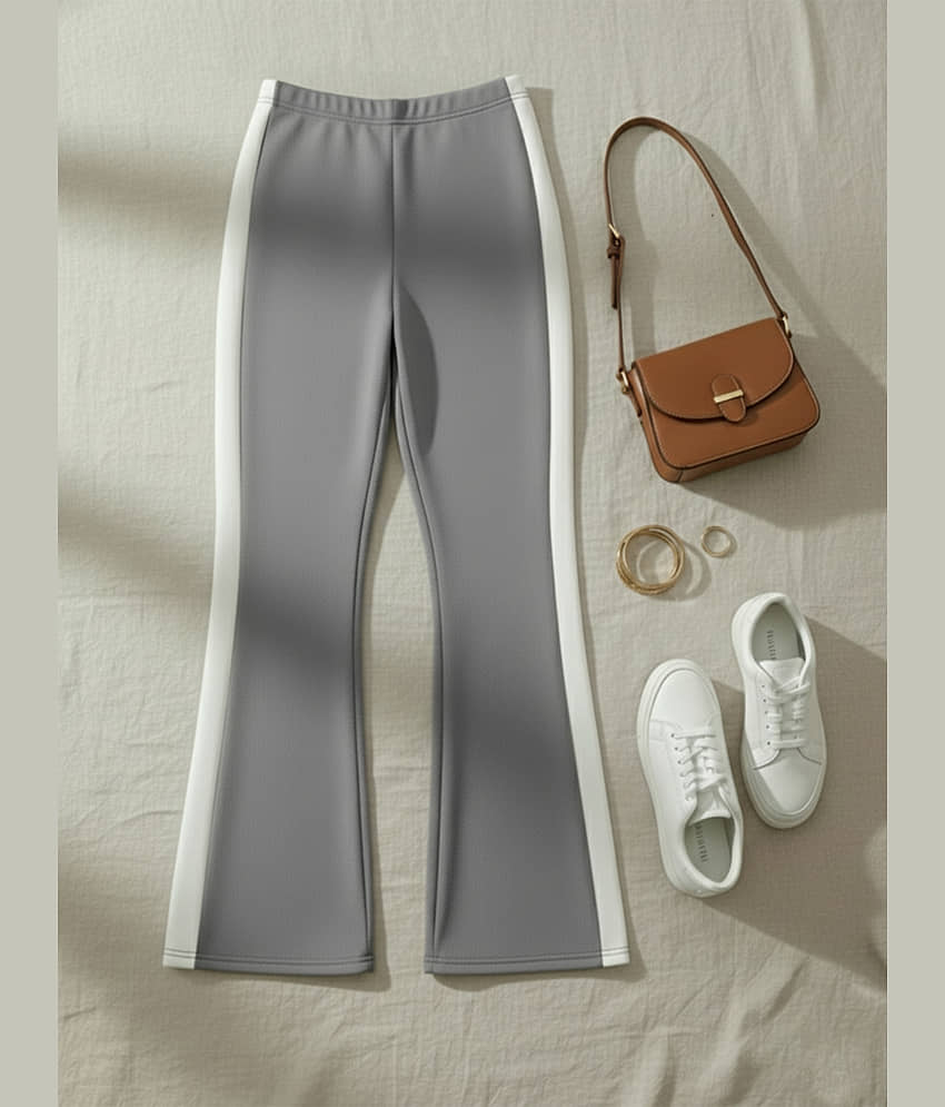 DTR FASHION Women Cotton Blend Korean Trousers ( Grey )