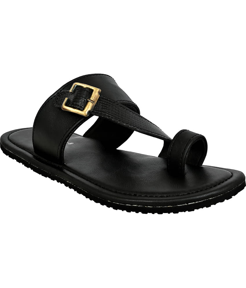 Chappal Wala Black Men's Leather Slipper