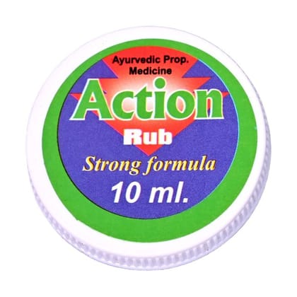 Action Pharma I Action Rub I Relieves 6 Cough & Cold Symptoms I Effective on The Chest Throat and Back for Three Way Relief from Blocked Nose I Cough and Body Aches I 10 ML