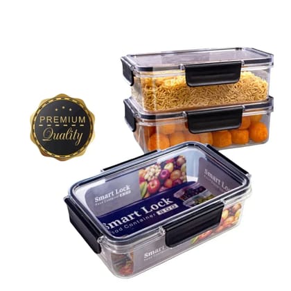 Smart Lock Lunch Box Set 800ml 250ml Pack of 3 with Spoon Leakproof Airtight Food Storage Containers for Office School