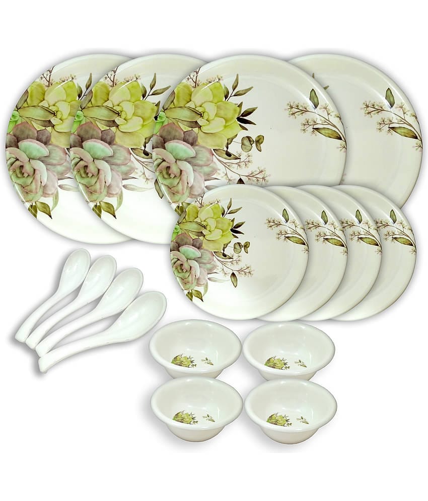 Inpro - 16 Pcs Melamine Dinner Set Multicolor Melamine Dinner Set ( Pack of 16 )