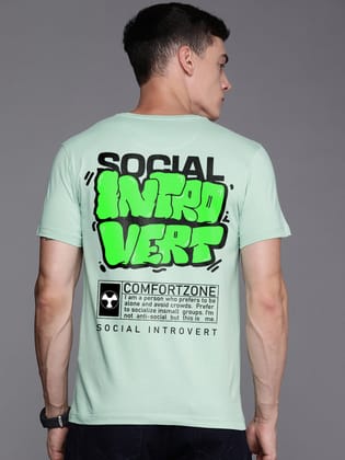 Introvert Half Sleeve T-Shirt-Mint / S