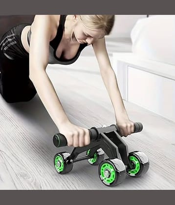 4 Wheel Ab Roller Home Gym Indoor Ab Wheel for Abs Workouts 4 Wheel Abdominal Exercise Core Workouts for Men & Women (Green) Pack of 1
