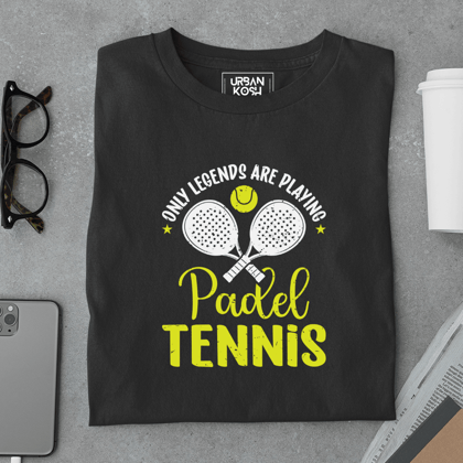 Only Legends Are Playing Paddle Tennis T-Shirt-Black / S
