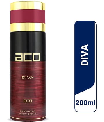 aco perfumes - aco DIVA  Perfumed Body Spray 200ml Perfume Body Spray for Women 200 ml ( Pack of 1 )