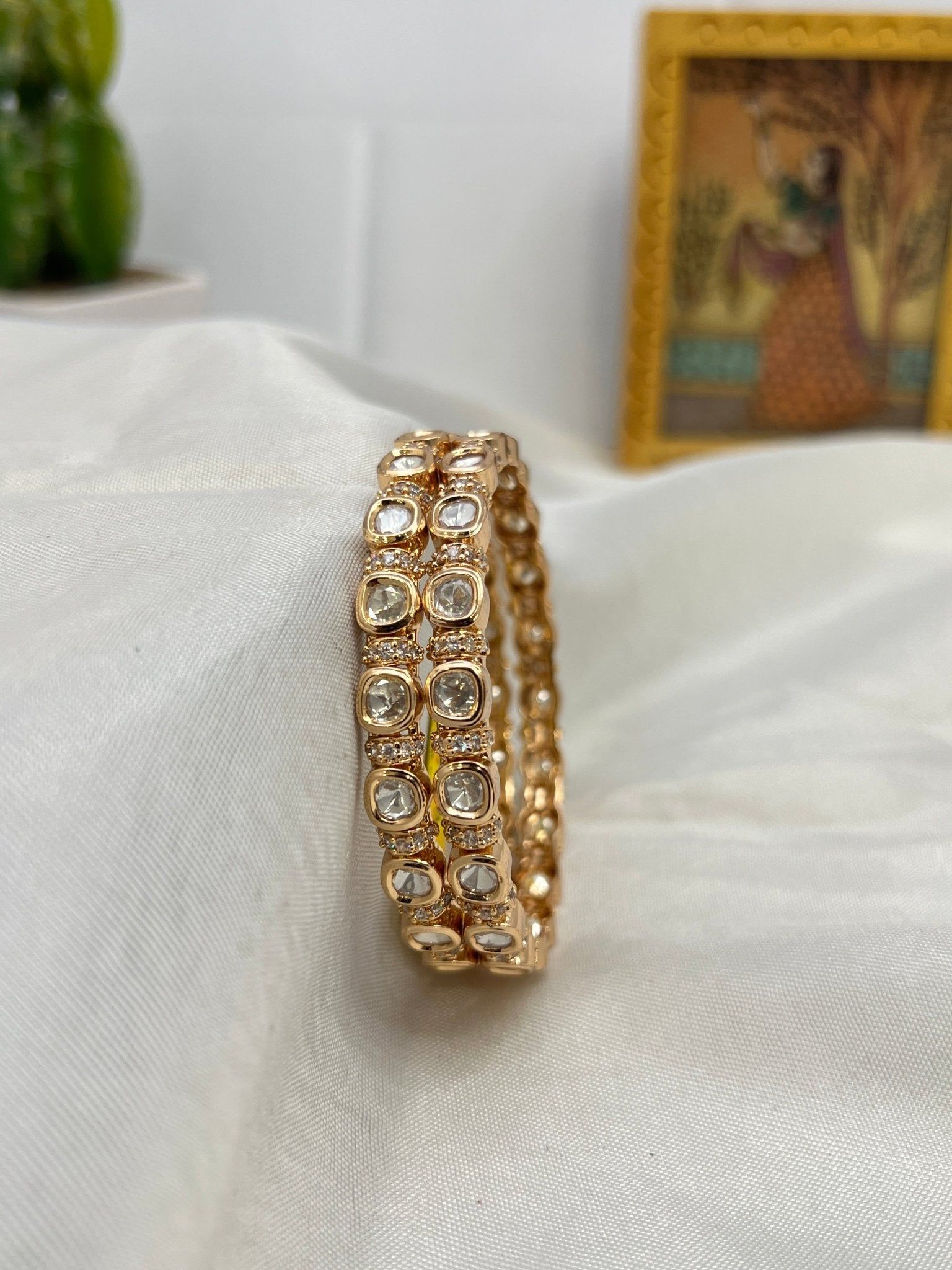 Polki Stone Bangles 0292-2.4