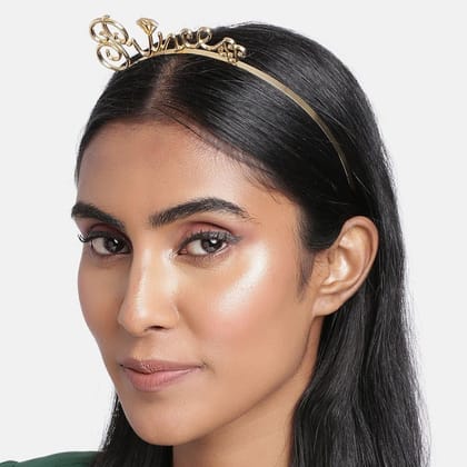 Women Gold-Toned Princess Crown Hairband