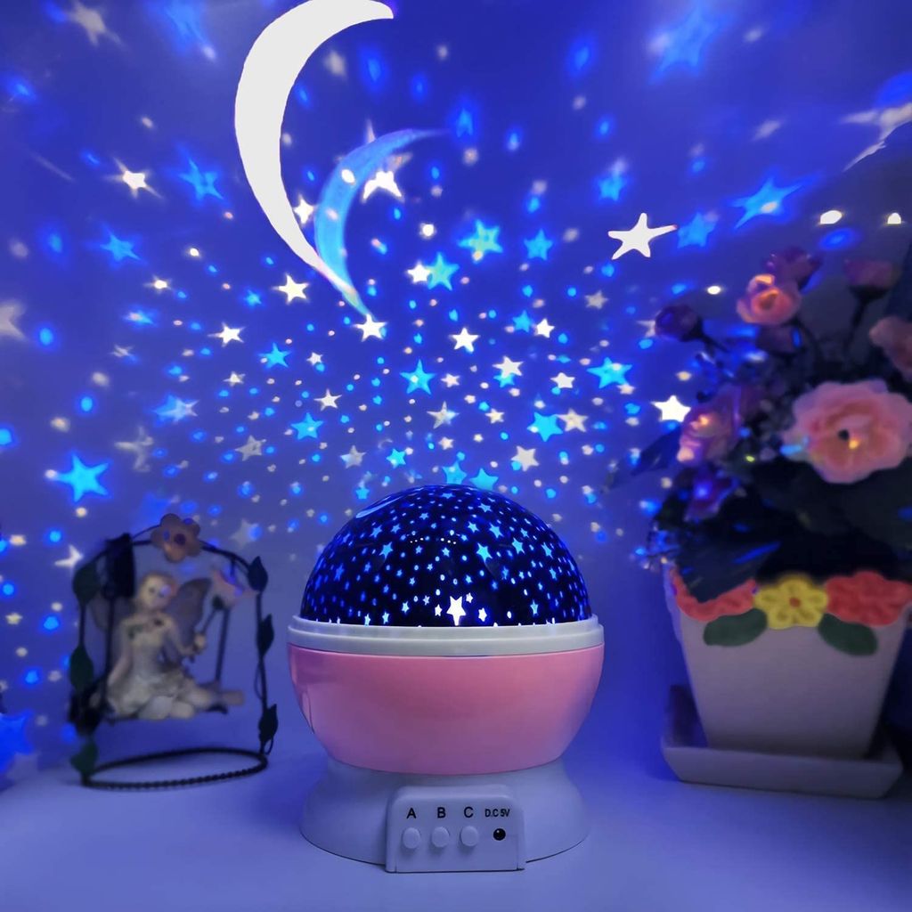 Denzcart Star Master Night Light Projector, USB Cable Included - Ideal for Kids Room, Baby-Safe Plastic, 8 Modes, Moon and Stars Romantic Projector (Multi Color, Pack of 1)
