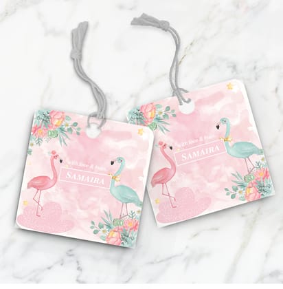 Flamingoland Gift Tag (kids)-Pink Watercolor