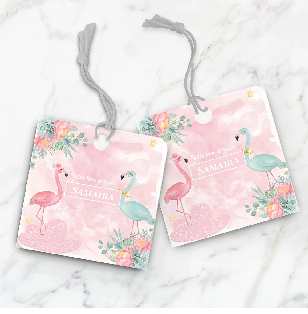 Flamingoland Gift Tag (kids)-Pink Watercolor