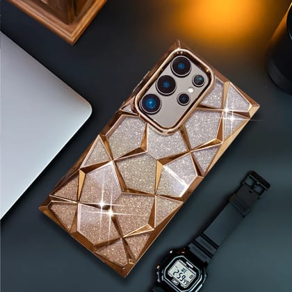 Dazzle Gold Silicone case for  Samsung S24 Ultra