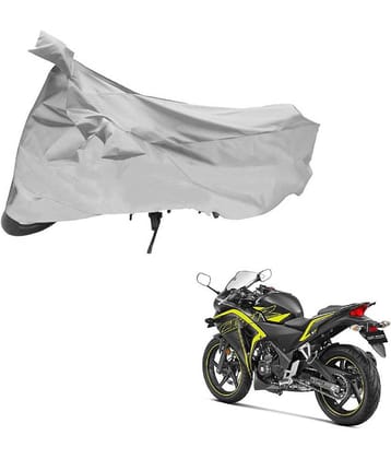 AutoRetail Dust Proof Two Wheeler Polyster Cover for Honda CBR 250R (Mirror Pocket, Silver Color)
