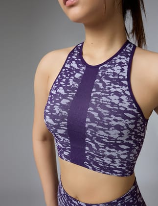 Camo Sports Bra-GRAPE / S