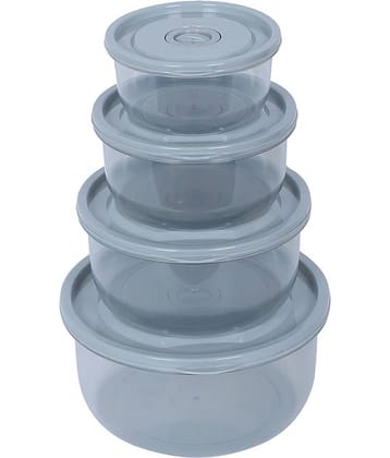 Gluman Microvent Polyproplene Purple Food Container ( Set of 4 )