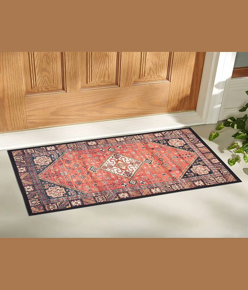 Aazeem Navy Velvet Carpet Abstract 2x5 Ft