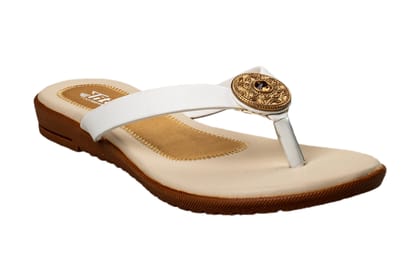 Titas Ladies White Chappal-White / 4