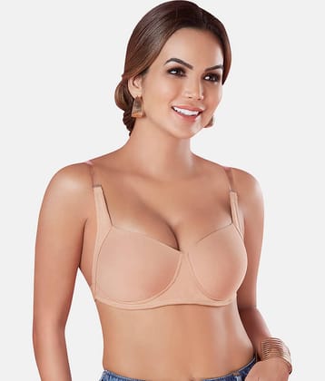 Sonari Cotton Lightly Padded Women's T-Shirt Bra ( Beige ) backeyeskin