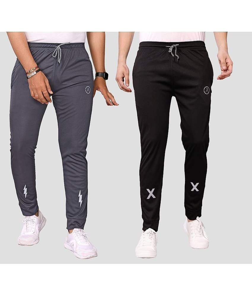 Anand Multicolor Lycra Men's Joggers ( Pack of 2 )
