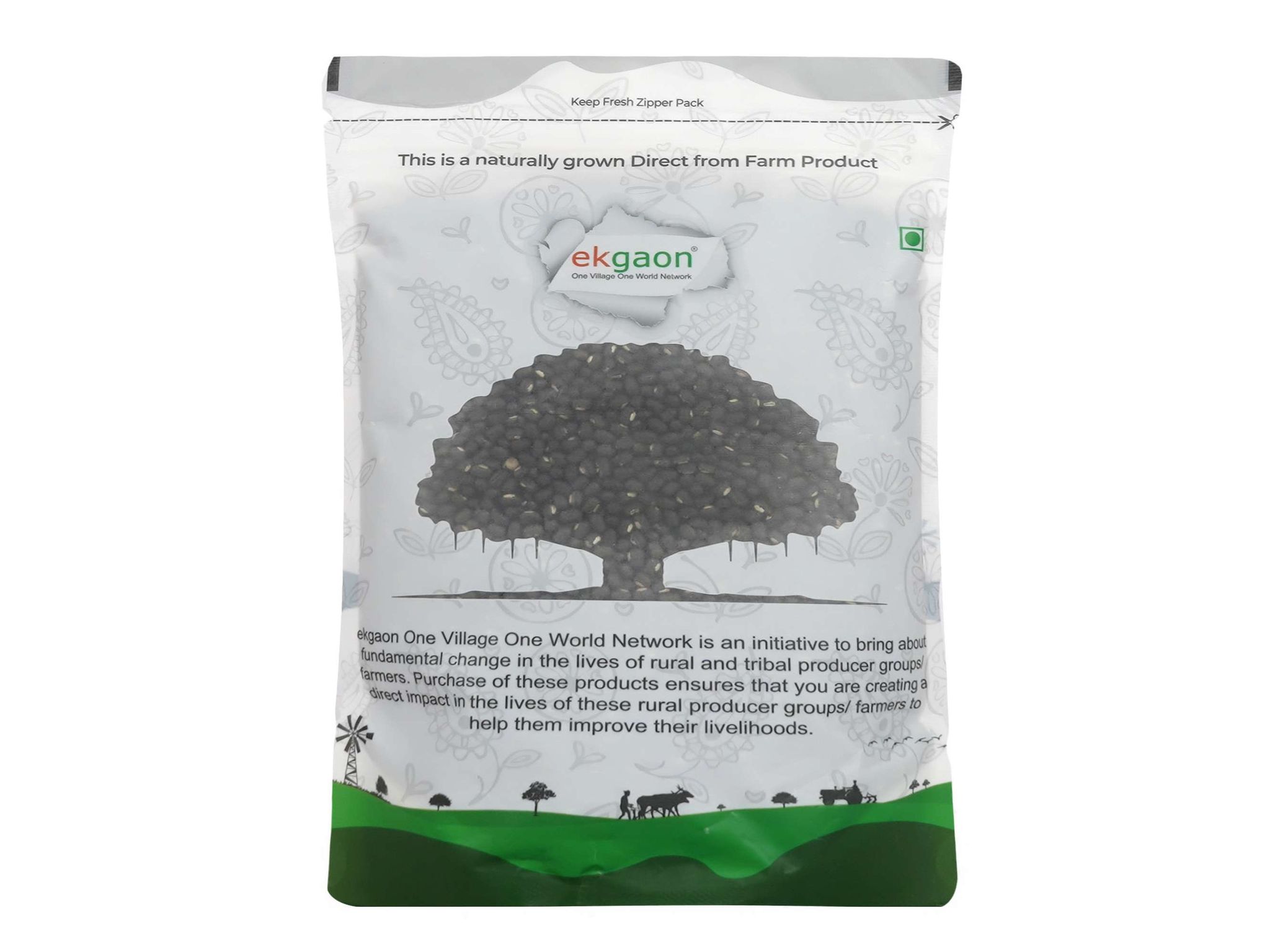 Ekgaon Unpolished Desi Urad Dal - Sabut (Whole grain with skin Black Gram) (500g)