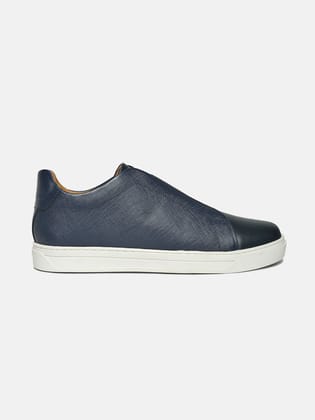 ZS II - BLUE - Blue Low-Top Leather Slip-Ons-6