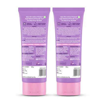 Aqualogica Illuminate+ Oil-Free Moisturizer with Wild Berries & Alpha Arbutin for Luminous Glow - Normal, Dry & Combination Skin -Hydration & Even Skin Tone for Men & Women | 100 g (Pack of 2) Aqualogica Illuminate+ Oil-Free Moisturizer with Wild Berries
