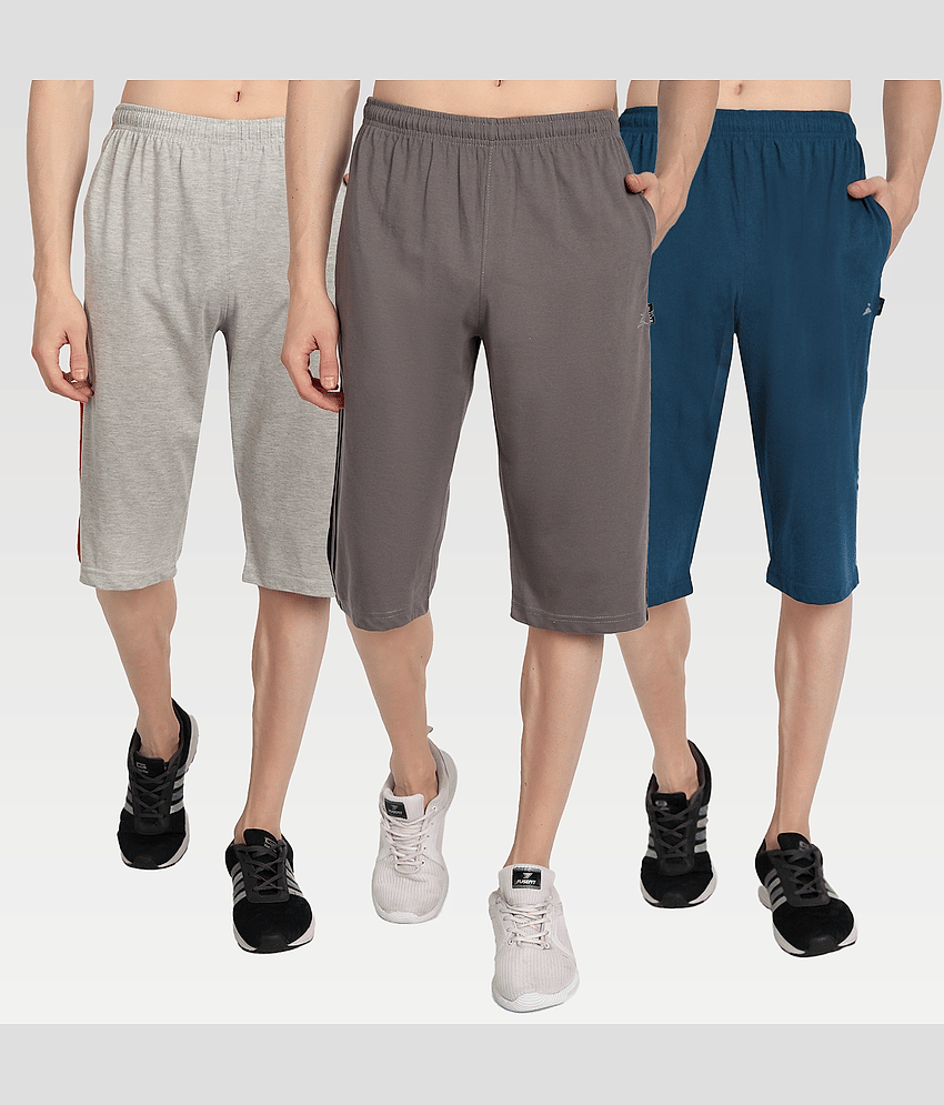 Zeffit - Multi Cotton Blend Men's Three-Fourths ( Pack of 3 )