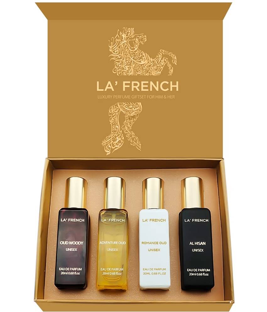 LA FRENCH -Oudh Perfume Gift Set (4x20ml) Eau De Parfum (EDP) For Men,Women 80 ml ( Pack of 1 )