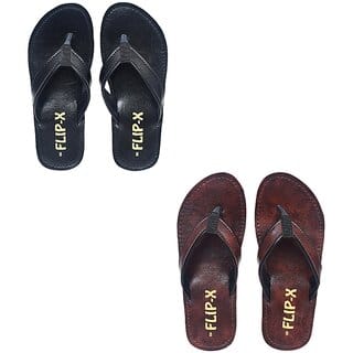 FLIP X Men Slipper Combo of 2 - Stylish Synthetic Leather Comfort