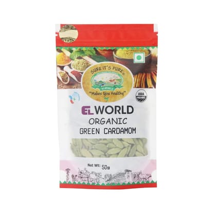 Elworld Agro & Organic Food Products Green Cardamom 50g