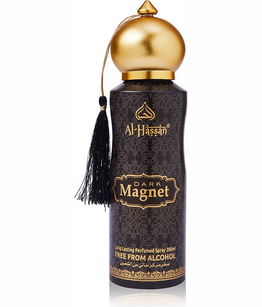 Al - Hassan Dark Magnet Perfumed Spray For Men & Women Long Lasting Body Spray 200 ml (Pack of 1)