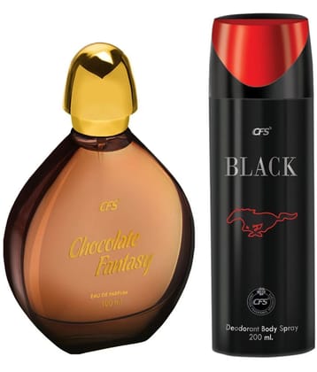 CFS Chocolate Fantasy EDP Long Lasting Perfume&Black Deodorant Body Spray