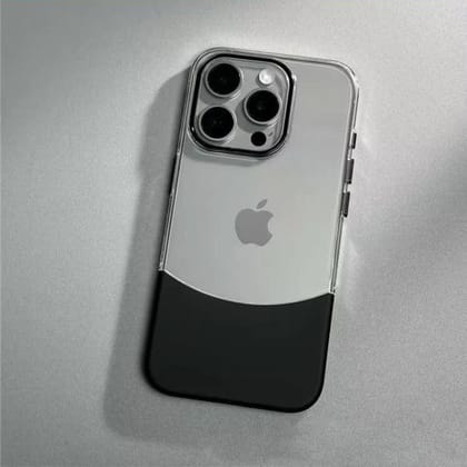 iPhone Series Design Cases With Camera Bumper-2 Pieces Case / Transparent Black / iPhone 15