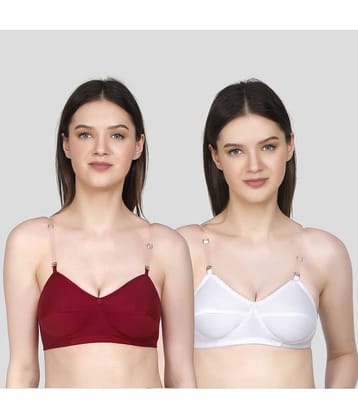 TCG Pack of 2 Cotton Blend Non Padded Women's Everyday Bra ( White )