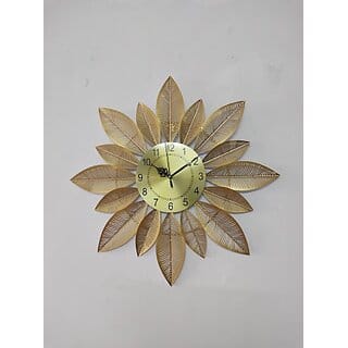 Amhomedecor Analog 61 cm X 61 cm Wall Clock (Gold, Without Glass, Standard)