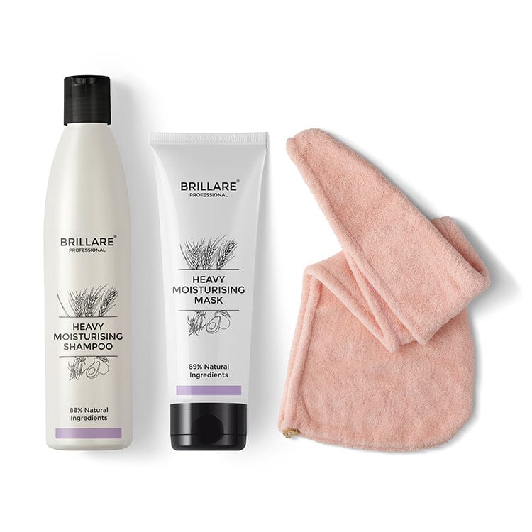 Heavy Moisturising Shampoo & Conditioner with Hair Wrap Towel Combo