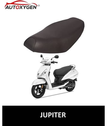 Autoxygen Scooter/Scooty Removable & Washable PU Leather Waterproof Seat Cover Accessories For TVS Jupiter (Black)