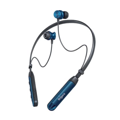 Fingers Marina-BT7 Wireless Neckband Earphones (44 Hours Playtime, IPX4, Magnetic Earbuds)-Black & Blue