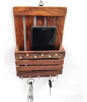 TFS Brown Wood Key Holder - Pack of 1