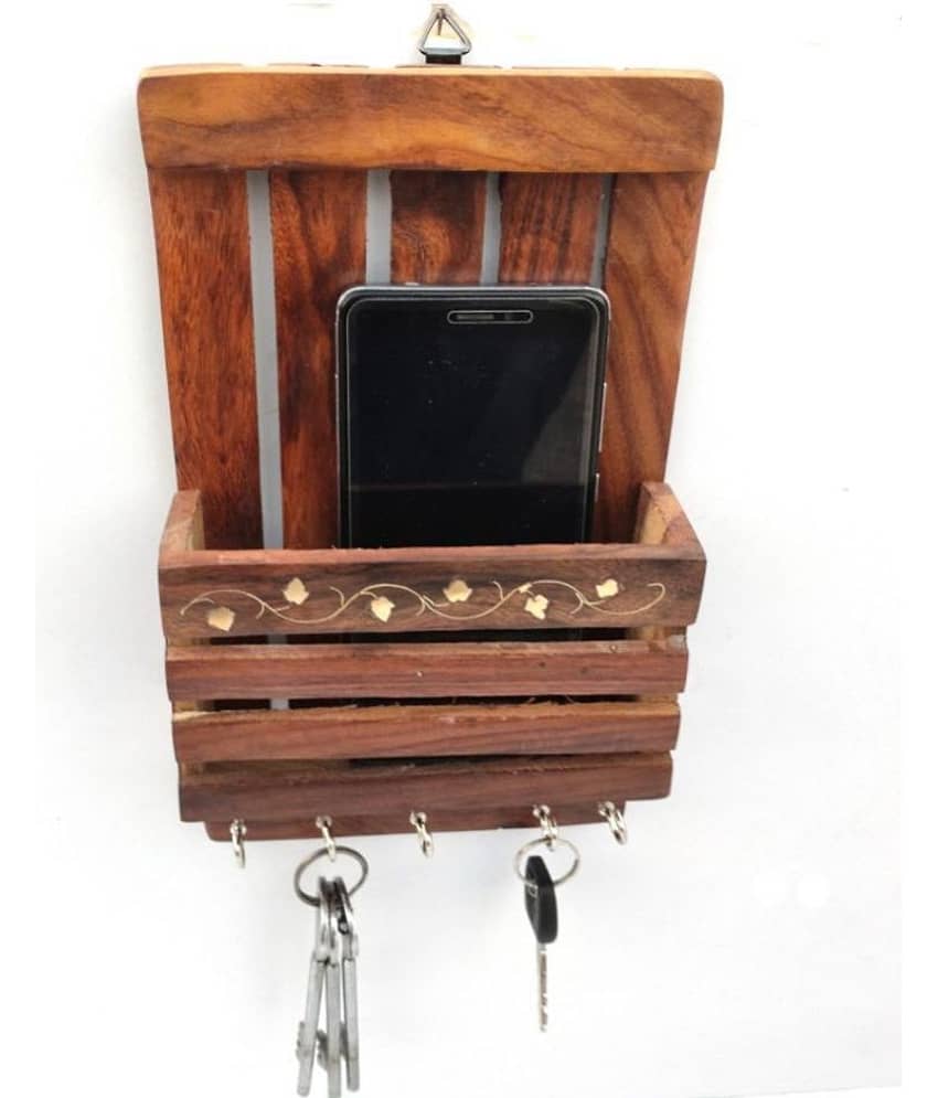 TFS Brown Wood Key Holder - Pack of 1