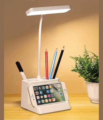 FIRSTLIKE White Study Table Lamp ( Pack of 1 )