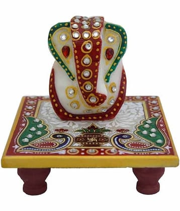Fashion Bizz Handicraft Marble Ganesh Chowki