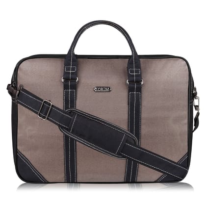 LOREM Grey Color PVC Coated Fabric 10L Laptop Messenger Bag For Men & Women New BG87