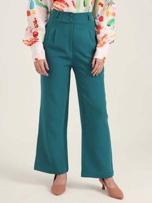 Women'S Luxury Banana Crepe Teal K Pant-28