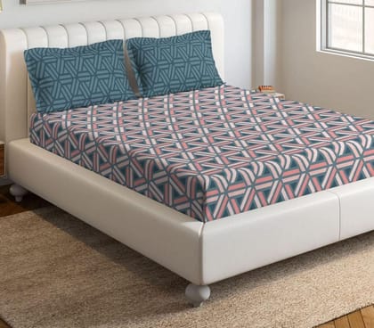 DDECOR - Polaris 100% Cotton Double Bedsheet with 2 Pillow Covers