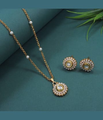 Padmavati Bangles White Pendant set ( Pack of 1 )