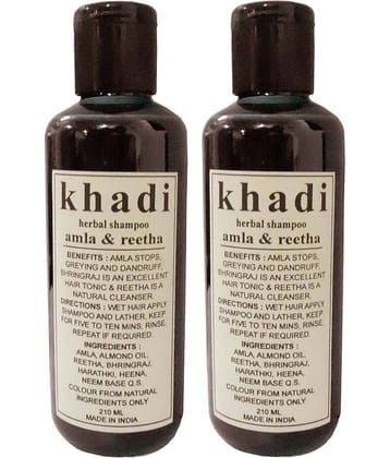 Khadi Herbal Amla & Reetha Shampoo 210 ml - Pack of 2