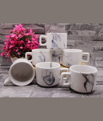 Laghima jadon Hotel Cup Round shape Solid Ceramic Tea Cup 130 ml ( Pack of 6 )